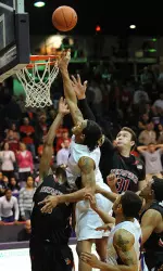 Jordan Glynn scored 11 points and pulled down 10 rebounds for his first double-double in a Lumberjack uniform