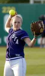 Sophomore Lauren Luetge started two games and recorded 10 strikeouts in SFA's opening weekend of play