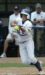 Monica Hirsch's infield hit in the first inning was SFA's only base knock in Friday's 8-0 loss to Iowa