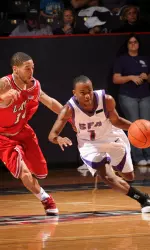 Eric Bell went 2-for-2 from 3-point range and finished with 12 points in SFA's 74-62 win over Lamar Saturday