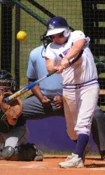 Junior Briana Bishop hit a three-run home run in Game 2 of Wednesday's doubleheader at North Texas
