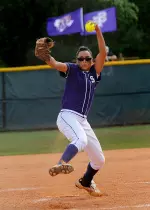 Monika Covington recorded 10 strikeouts in SFA's 1-0 win over Nicholls State Sunday