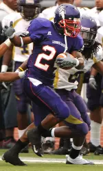 Seniors Vincent Pervis and Tyrone Ross each rush for more than 100 yards in SFA victory.