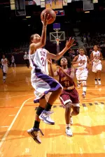 Senior Whitney Cormier scores a game-high 19 points at Tulsa.