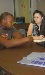 Academic advisors made their way to the field house on Tuesday to dirctly advise SFA's student-athletes.