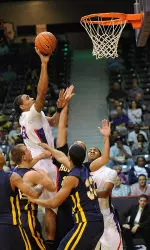 Jordan Glynn recorded a double-double with 15 points and 14 rebounds against Howard Payne