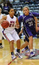 Courtney Conwright had 14 points in Friday's opener at North Texas.