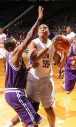 Jereal Scott scored 15 of his game-high 18 points in the second half of SFA's win over McNeese State Saturday
