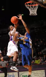Denzel Barnes scored 11 points and finished with six assists and five steals in SFA's win over Texas A&M-Corpus Christi