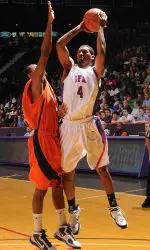 Senior Walt Harris scored 15 points to lead SFA past Texas A&M-Corpus Christi Thursday