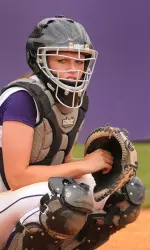 Brittany Caruthers had two of SFA's four hits in Sunday's loss at UT Arlington