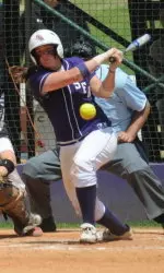 Ashley Struchtemeyer drove in the game-winning run against Centenary with a ninth-inning double