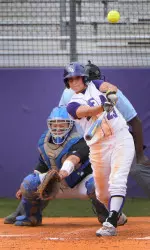 Jessica Arana had one of SFA's two home runs in Saturday's loss at Central Arkansas
