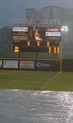 Friday's Southland Conference Tournament games have been delayed by heavy rains