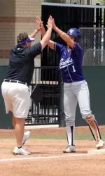 Kendal Harper's triple in the first inning was one of four extra-base hits for the Ladyjacks Saturday against UT Arlington