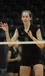 Sabrina Burns had 11 blocks in a 3-1 win over Samford on Friday.