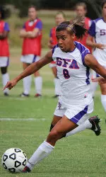 Freshman forward Chelsea Raymond recorded a hat trick for the second time this season in SFA's 5-0 win over McNeese St.