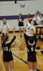 Katzy Randall had 13 kills and 11 digs for her sixth double-double of the year in Saturday's sweep of UTA.