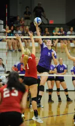 Sabrina Burns is leading SFA with 1.01 blocks per set.