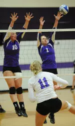 Jill Ivy and MC Bottles combined for 25 kills in Saturday's sweep of Southeastern Louisiana.