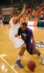 Darius Gardner has averaged 8.7 points per game through three games this season for SFA.