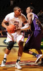 Jereal Scott became the eighth Lumberjack in the Division I era with 1,000 career points on Wednesday.