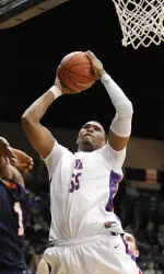 Jereal Scott scored 30 points in SFA's 73-70 overtime win against Texas State Saturday