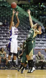 Jordan Ford scored her 1,000th career point in Wednesday's loss at Lamar