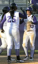 Jessica Arana went 2-for-5 with a run scored in SFA's conference-opening doubleheader against Sam Houston State Tuesday