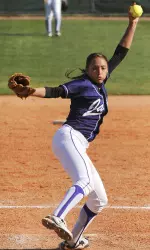 Monika Covington pitched 10 innings Sunday to help SFA to a 5-3 win at A&M-Corpus