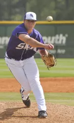 Landon Kozeny struck out the side in his inning of work on Saturday vs Lamar.