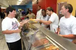 The Lumberjack football team took part in its annual "Feed The Band" event on Thursday at East College Cafeteria.