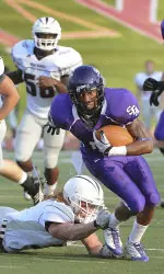 Gralyn Crawford hauls in three TD grabs in season-opening win.