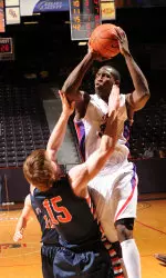 Jonathan King had a game-high 19 points and eight rebounds in SFA's win over Central Arkansas on Wednesday night.