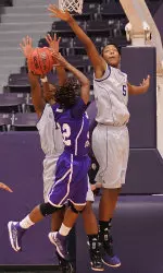 Porsha Roberts blocked three shots in SFA's win over CSUB Saturday.