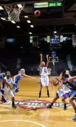Senior Amina Sawyer and the Ladyjacks will travel to UT-Arlington for a 7 p.m. tipoff on Wednesday.