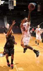 Freshman guard Brittney Matthew finished with seven points and four assists in SFA's 81-59 win over Texas State.