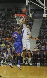 Taylor Smith had 16 points and five blocks in SFA's Bracket Buster's win over High Point.