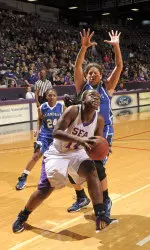 Annette Davis (5 points, 7 rebounds) and the Ladyjacks pulled out a huge 66-58 home victory over McNeese St. on Saturday.