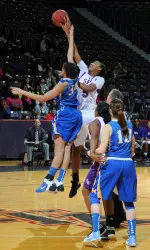 Freshman center Porsha Roberts and SFA will tipoff against Nicholls St. Wednesday at 6:30 p.m. on Q107.7 FM.