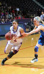 Courtney Conwright and the Ladyjacks lost a touch 64-63 contest at Nicholls Wednesday.