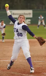 Carlie Thomas pitched a complete game shutout in the Ladyjacks 2-0 win over Nicholls Friday.