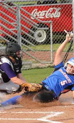 Charlotte Singleton makes a tag at home in SFA's 2-0 loss to UTA.