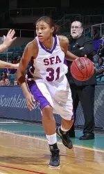 Freshman forward Tierany Henderson and the Ladyjacks will face Nicholls State Thursday at 2:30 p.m. in the semifinals.