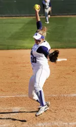 Carlie Thomas threw a complete game shutout in SFA's 3-0 win over HBU in game two on Wednesday.