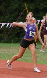 Megan Harlan wins heptathlon at SHSU meet.