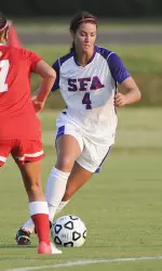 Freshman midfielder Rachel Owens scored her first collegiate goal in SFA's 2-0 win over Houston Friday night.