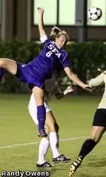 Kylie Louw scored the game-winning goal on a penalty kick in the 82nd minute Friday at Texas State.