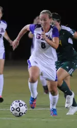 Senior Kylie Louw scored a goal and had an assist in SFA's 5-0 win over SLU.