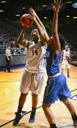 Annette Davis scored a season-high 15 points in SFA's 57-54 loss at UCA.